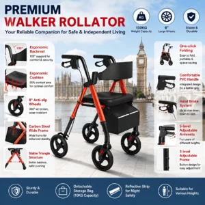 Walkers For Seniors, Foldable